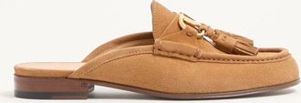 Valentino Garavani Mocassino Sabot VLogo Signature In Crosta 20mm Donna HAVANA BEIGE 35.5