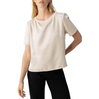 Sanctuary Timeless Satin Top in Toasted Almond at Nordstrom, Size Medium