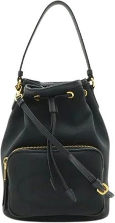 Prada Pre-owned Bucket Bags, female, Black, Size: ONE SIZE Pre-owned Canvas Bucket Bag
