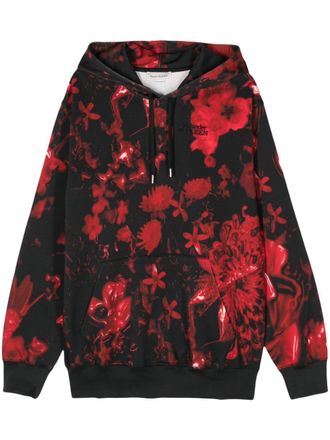 Alexander McQueen Felpa Wax Flower con cappuccio - Nero