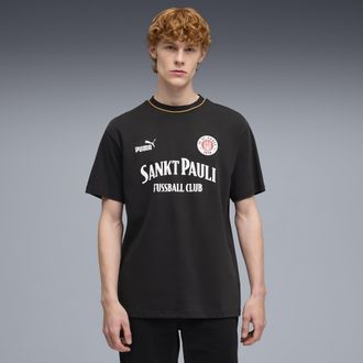Puma T-shirt r&eacute;tro FC St. Pauli da uomo, Abbigliamento, Nero, XL