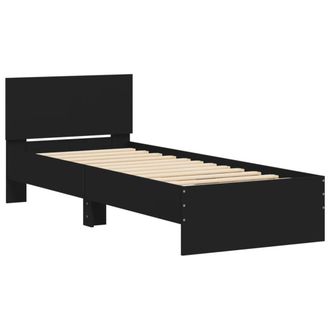 Berkfield Home Durable Bed Frame without Mattress with Headboard Black 90x200 cm