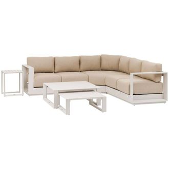 Hesperide Set di mobili da giardino angolari in alluminio e poliestere allure avena 5 posti - Hesp&eacute;ride