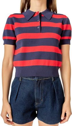 English Factory Striped Polo in Navy/red at Nordstrom, Size Medium