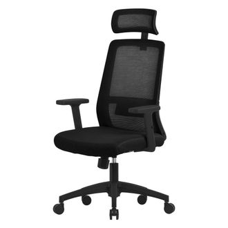 ML Design Silla de oficina negro ergon&oacute;mico acolchado regulable y giratoria