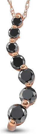 Pompeii3 14K Pink Rose Gold 1/2ct Black Diamond Journey Pendant Necklace