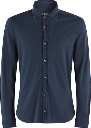 Circolo 1901 Piquet Jersey Shirt - Heren - Casual Overhemden - Blauw - S - Katoen - Overhemden