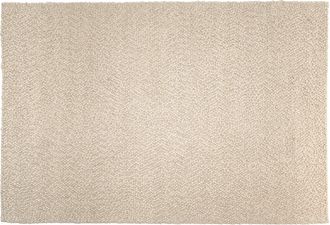 Macabane Alfombra rectangular de 300 x 400 cm de lana rizada, color beige
