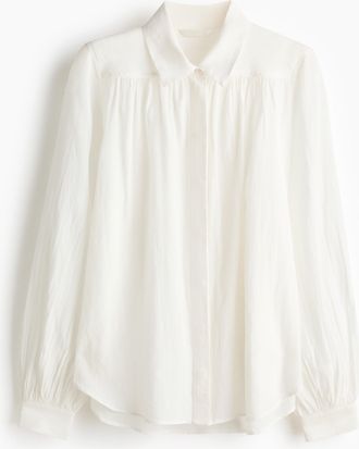 H&M Bluse mit Raffung - White