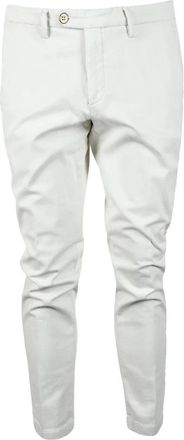 Michael Coal White Cotton-Blend Stretch Pants