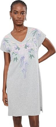 Johnny Was V-neck Relaxed Knit Dress - Marleigh Womens Dress Heather Grey : 2XL, Cotton