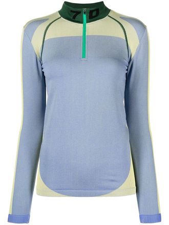 7 Days Active half-zip long-sleeved jumper - women - Polyester/Polyamide/Elastane - S - Blue