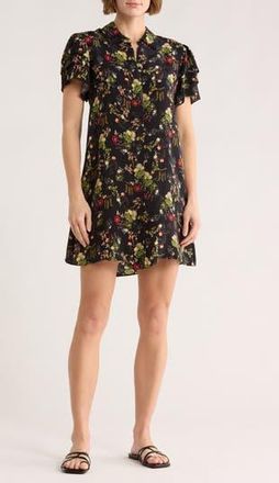 Alice & Olivia Jem Short Sleeve Shirtdress in Blush Kiss Black at Nordstrom Rack, Size X-Small
