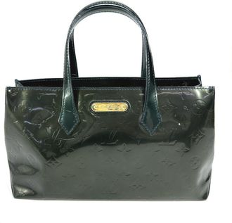 Louis Vuitton Monogram Vernis Blue Nuit Green Monogram Vernis Handbag Tote Bag (Pre-Owned)