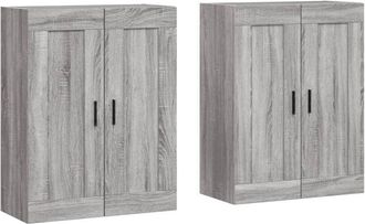vidaXL Armarios de pared 2 uds madera de ingeniería gris Sonoma Vidaxl