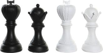 DKD Home Decor Statua Decorativa DKD Home Decor Bianco Nero Pedine Scacchi 12 x 12 x 25,5 cm (4 Unit&agrave;)