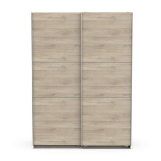 Calicosy Armario 2 puertas correderas - L148 cm - Efecto Roble