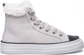 Brunello Cucinelli Schoenen, Dames, Beige, 37 EU, Leer, Suede High Top Sneakers