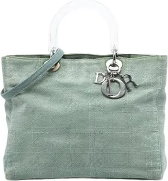 Dior Pre-owned Handbags, female, Blue, Size: ONE SIZE Pre-owned Denim Handbag