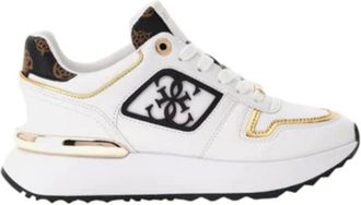 Guess Schoenen, Dames, Wit, 37 EU, Leer, Leren Sneakers met 4G-print