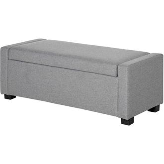 HOMCOM Panca Fondoletto Grigia con Vano Contenitore e Borchie 120x50x44cm - Homcom