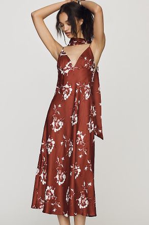 Maeve Clara Scarf-Neck Midi Dress