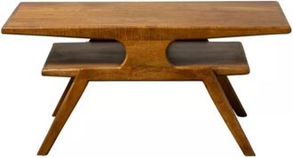 Chehoma Mesa baja de madera maciza marrón