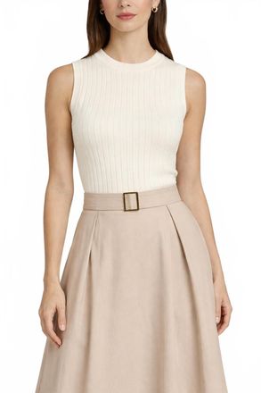 Veronica Beard Jerrel Merino Wool Tank Top In Ivory