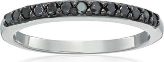Vir Jewels 1/5 cttw Black Diamond Ring Wedding Band.925 Sterling Silver 13 Stones Round