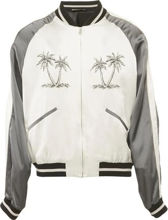 Palm Angels Bomberjack met palmboom borduurwerk - Grijs