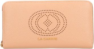 La Carrie Drilled Portemonnee - Dames - Portefeuilles - Beige - ONE Size - Leer - Accessoires
