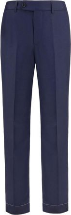 Brunello Cucinelli Navy Blue Tapered Trousers