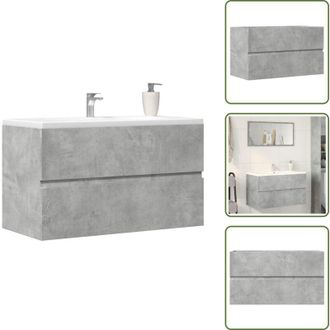 vidaXL Armadio da bagno grigio cemento - vidaXL Mobile Pensile da Bagno Grigio Cemento 80x38,5x45 cm Truciolato - Armadio da bagno con ripiani