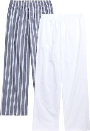 Yogalicious 2-Pack Straight Leg Lounge Pants in Stripe Naval Blue/White at Nordstrom Rack, Size Xx-Large
