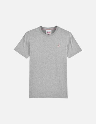 Tommy Hilfiger Mens Tommy Jeans New Flag T-Shirt - Lt Grey Heather - Size: 40