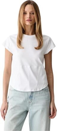 Karl Lagerfeld T-shirt met ronde hals - Dames - T-shirts - Wit - L - Katoen - Tops