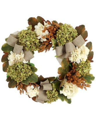 Creative Displays Inc. Handmade Fall Wreath With Hydrangeas, Ferns & Rose Hips