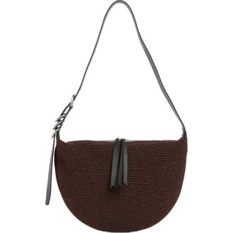 Rag & Bone Medium Mercer Woven Straw Hobo Bag in Espresso at Nordstrom Rack
