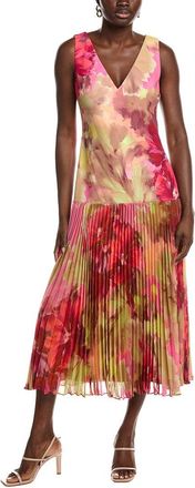 Badgley Mischka Drop Waist Pleated Cocktail Dress