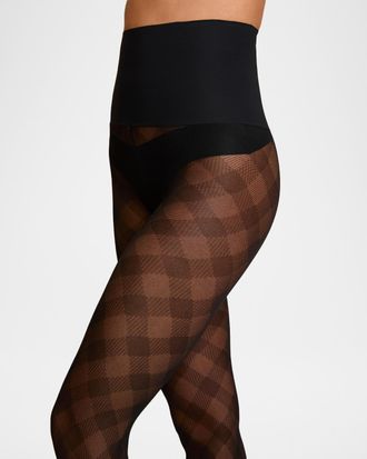 Commando Sheer Check Plaid Tights