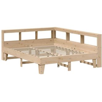 vidaXL Bookcase Bed without Mattress 140x200cm Solid Wood Pine vidaXL