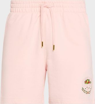 Casablanca x Pink Laduree Men & apos;s Embroidered Sweat Shorts