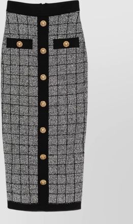 Balmain tweed long skirt high waist midi