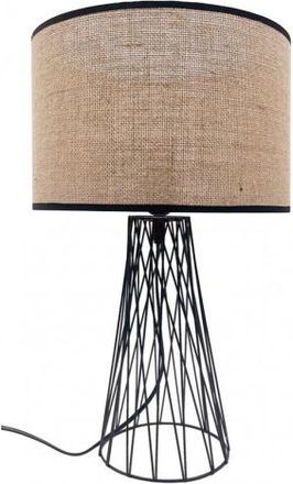 Fabrilamp Sobremesa De Metal Modelo Goran Negro Con Pantalla Fabrilamp