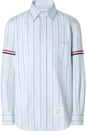 Thom Browne Madras Hairline-stripe Armband Shirt