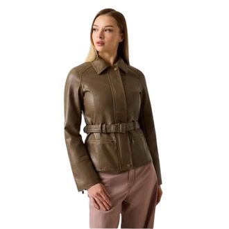 Guess Dames, Jassen, Bruin, Maat: XS Leer