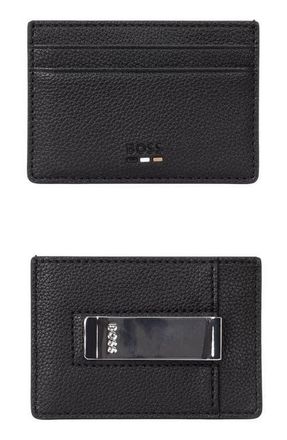 BOSS Ray Faux Leather Money Clip Card Case in Blk at Nordstrom