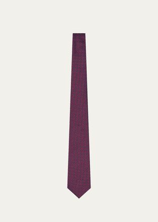 Giorgio Armani Mens Micro-Jacquard Silk Tie
