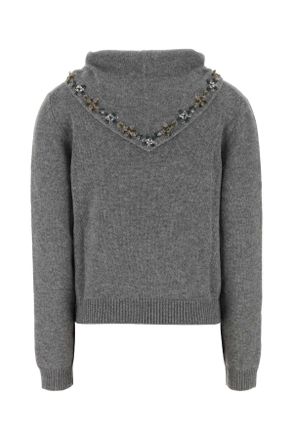 Prada Womens Grey Cashmere Sweater Grigio Exterior: Maglieria