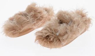 Alexander McQueen Double-Buckle Shearling Silppers size 39